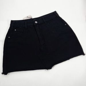 Black denim skirt